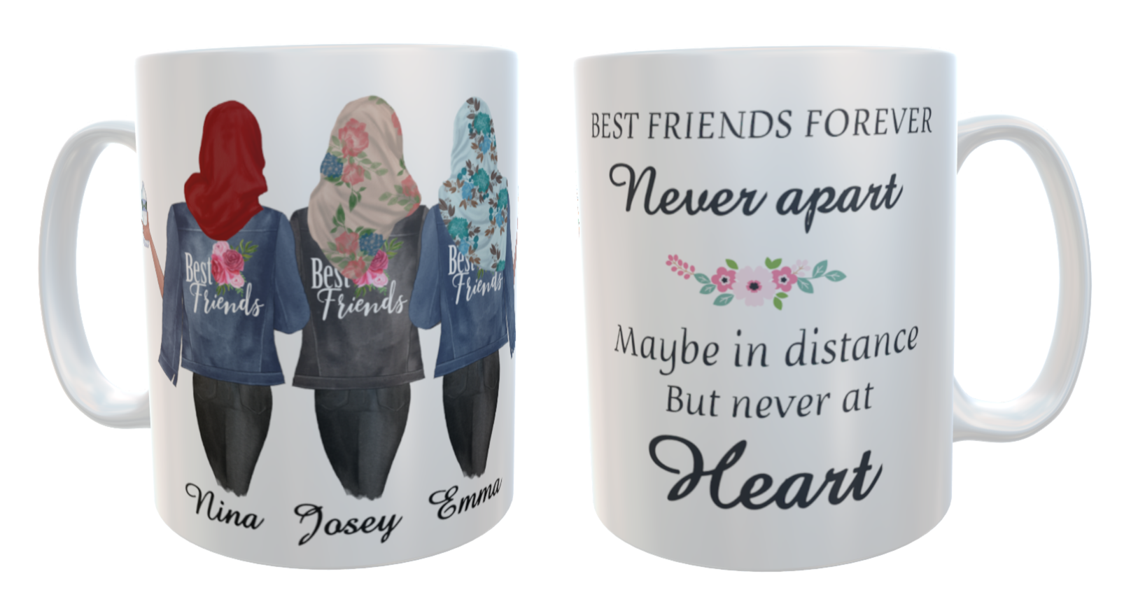 Hijabi Best Friends Forever Customised Ceramic Mug